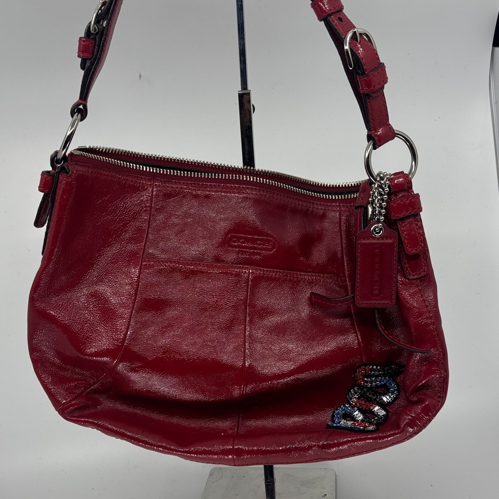Coach Cherry Red Leather Shoulder Bag